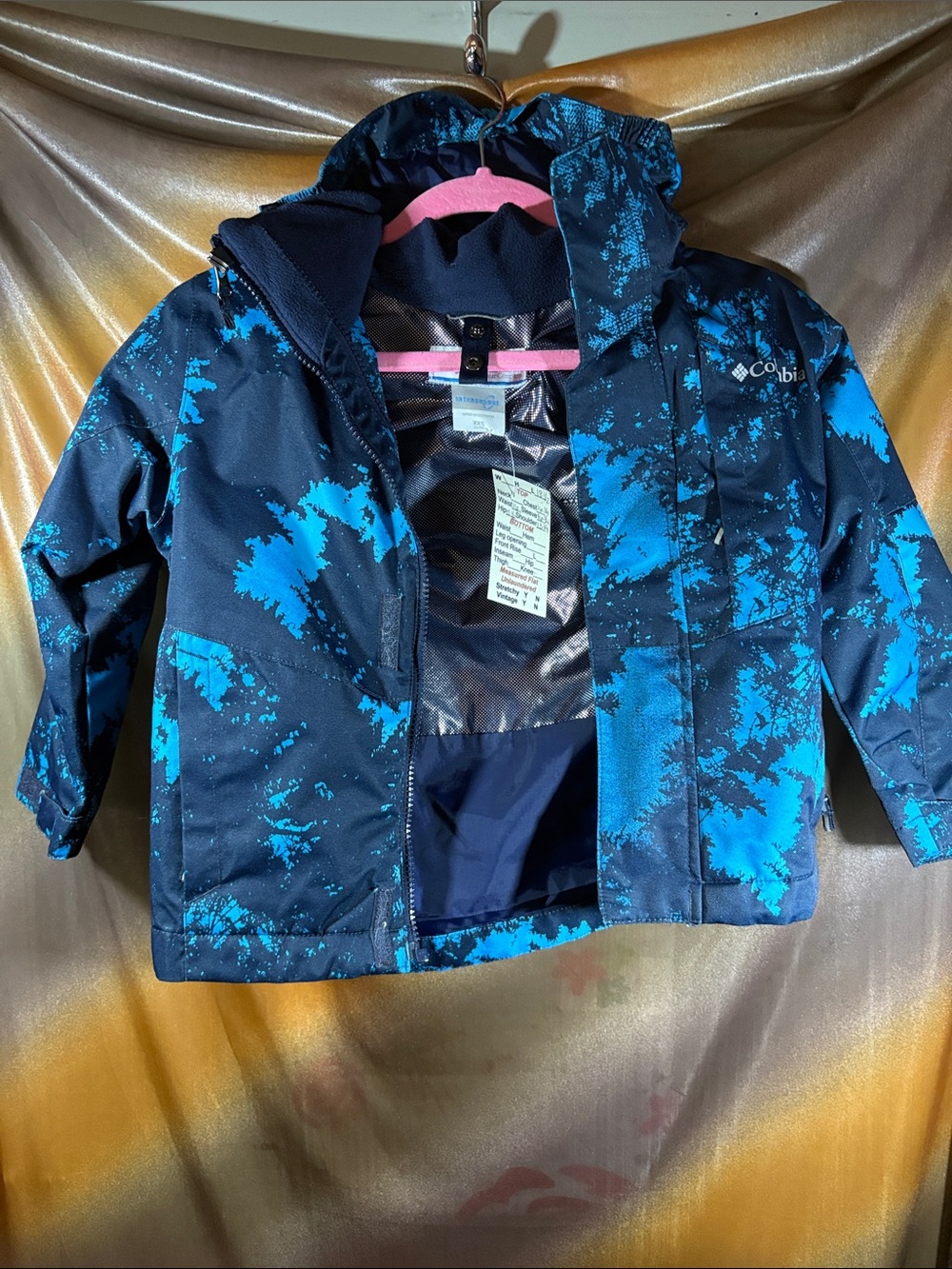Columbia Kids Navy‎ and Bright Blue Splash Rain Jacket 411